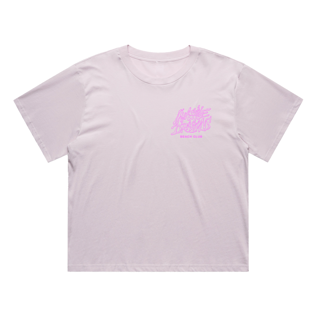 Beach Club Ladies Crop Tee Front