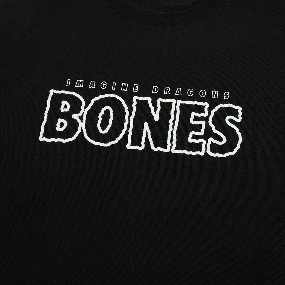 Glow-In-The-Dark Bones Crewneck Front Detail