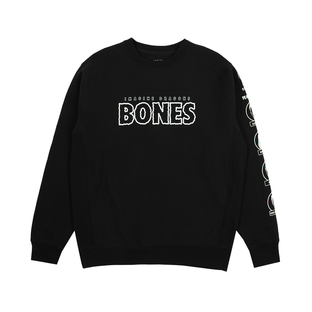 Glow-In-The-Dark Bones Crewneck Front