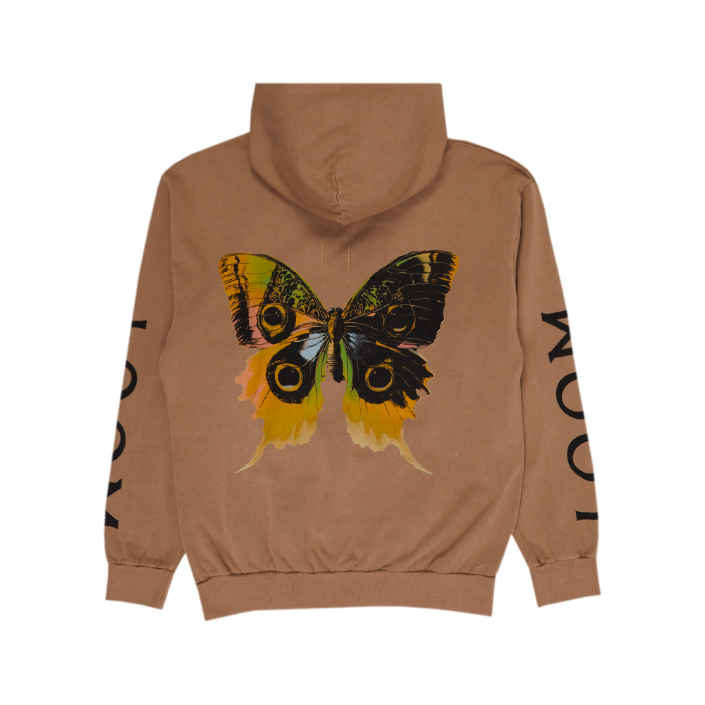 Loom Butterfly Tan Hoodie Back