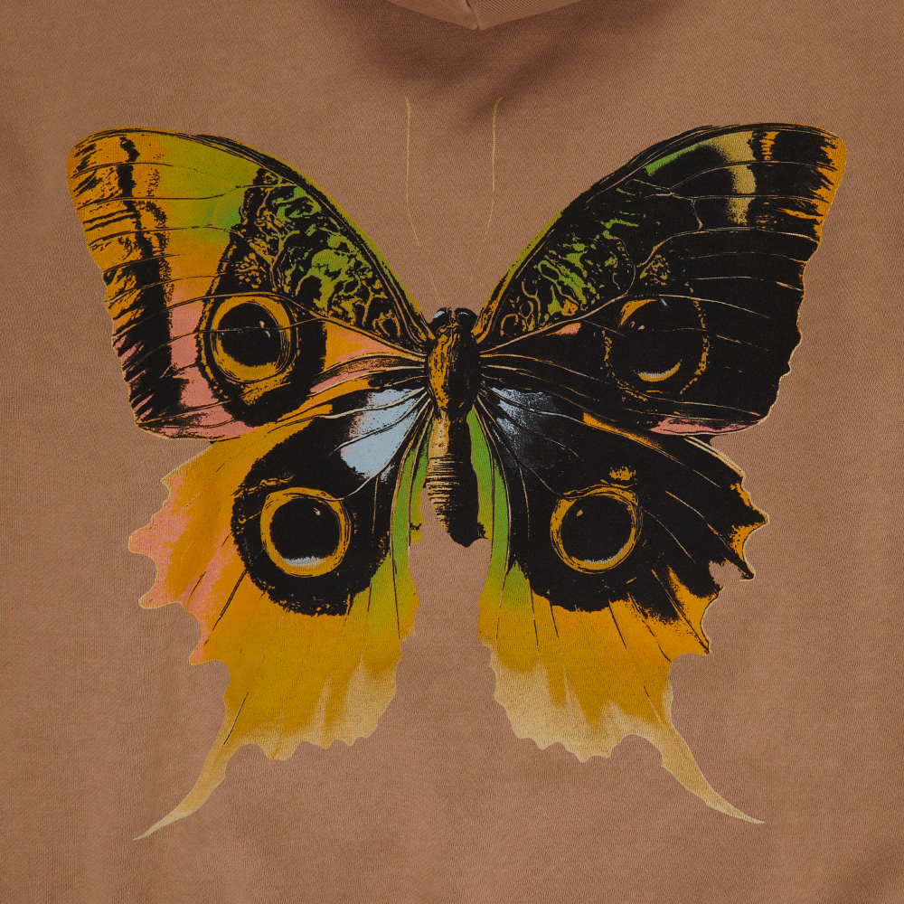 Loom Butterfly Tan Hoodie Back Detail