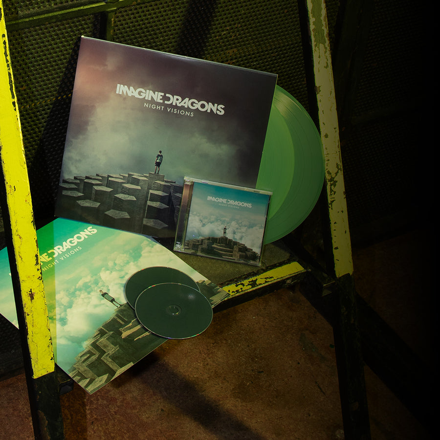 ID "Night Visions" Vinyl and CD backstage on a ladder