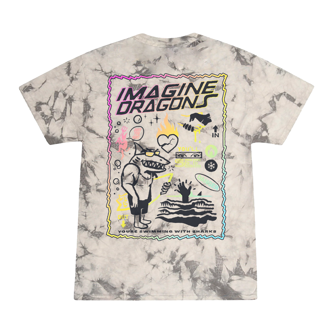 Sharks Tye Dye Tee Back