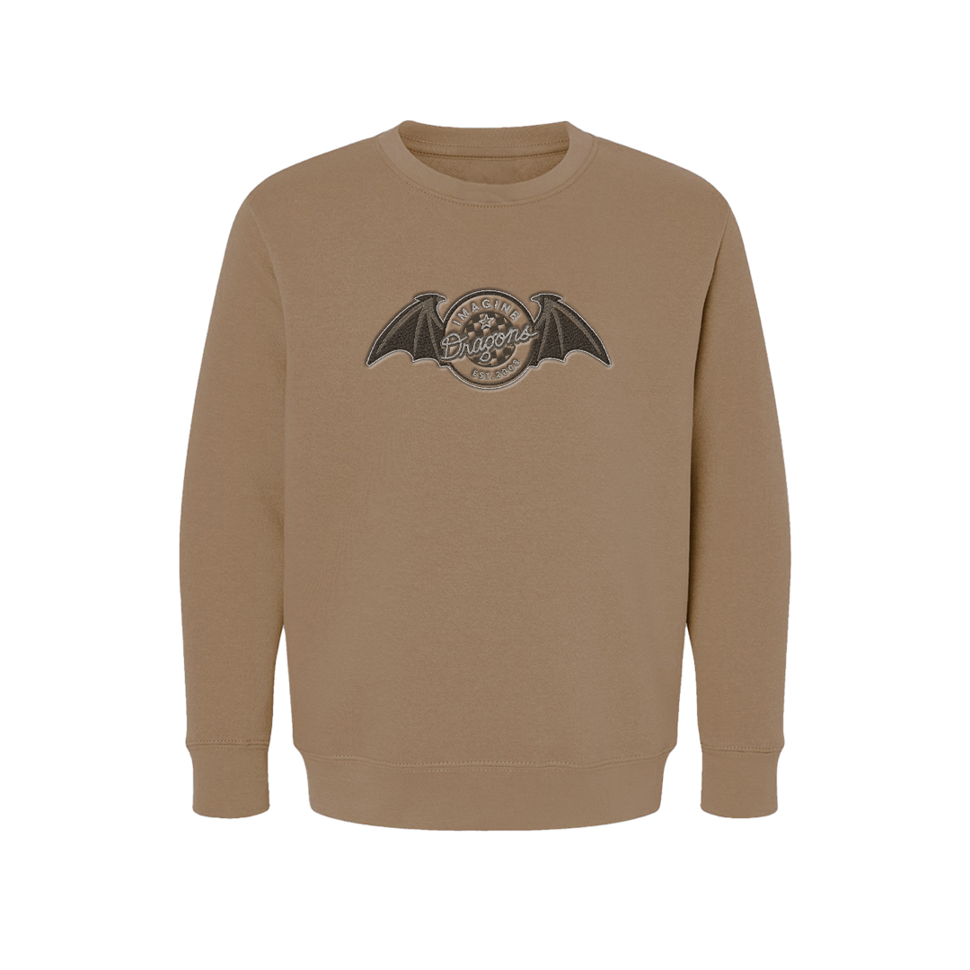 Wings Brown Youth Crewneck
